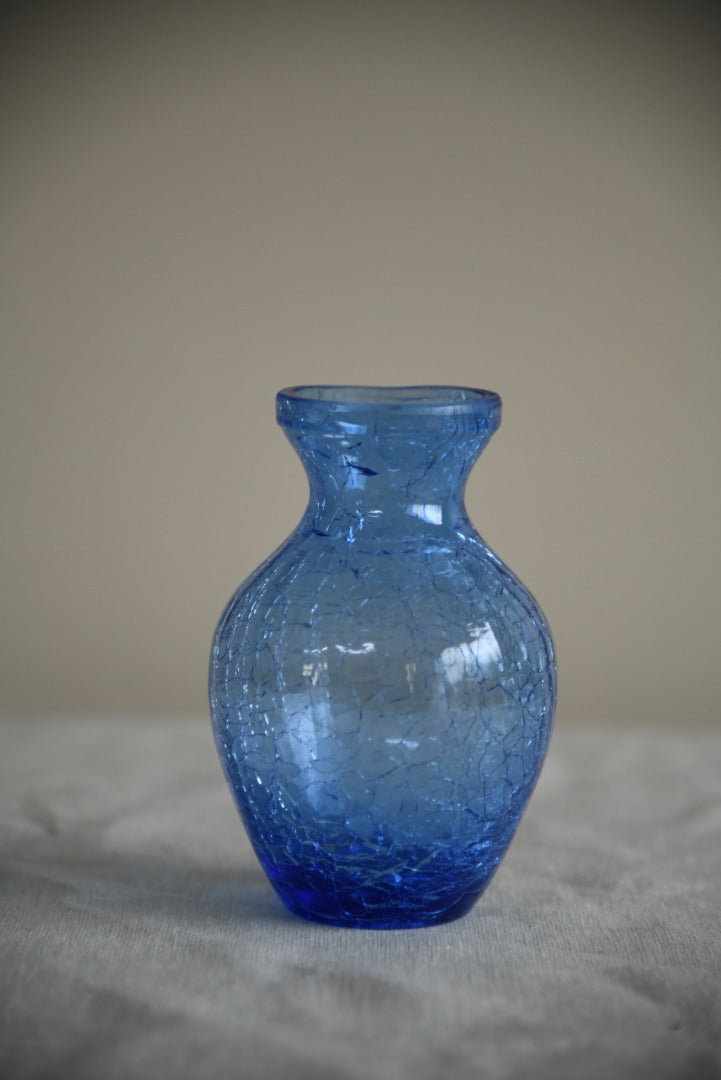 Blue Crackle Glass Vase