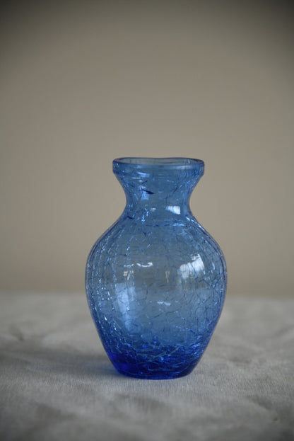 Blue Crackle Glass Vase