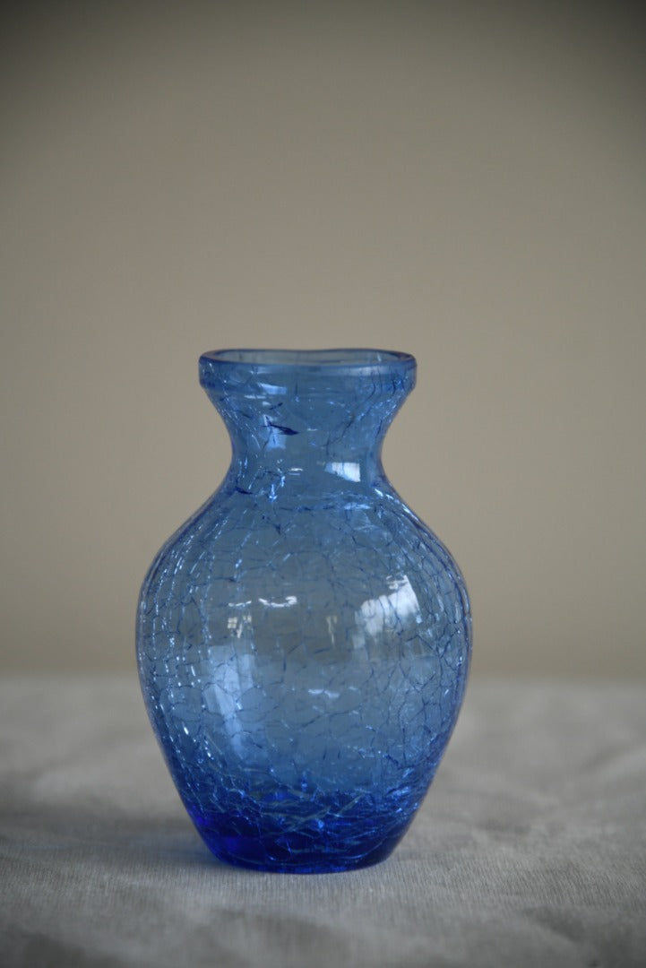 Blue Crackle Glass Vase