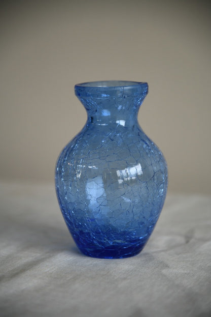 Blue Crackle Glass Vase