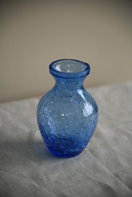 Blue Crackle Glass Vase