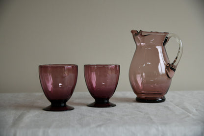 Amethyst Glass Jug & Goblets