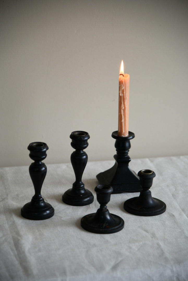 Ebony Turned Candlesticks