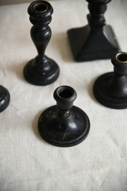 Ebony Turned Candlesticks