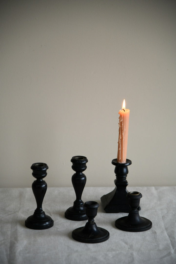 Ebony Turned Candlesticks