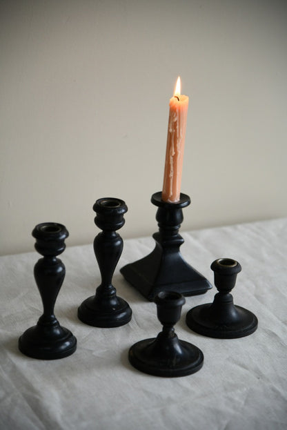 Ebony Turned Candlesticks