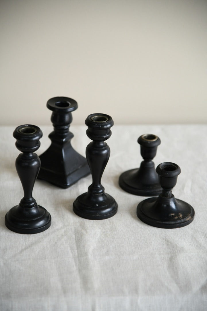 Ebony Turned Candlesticks