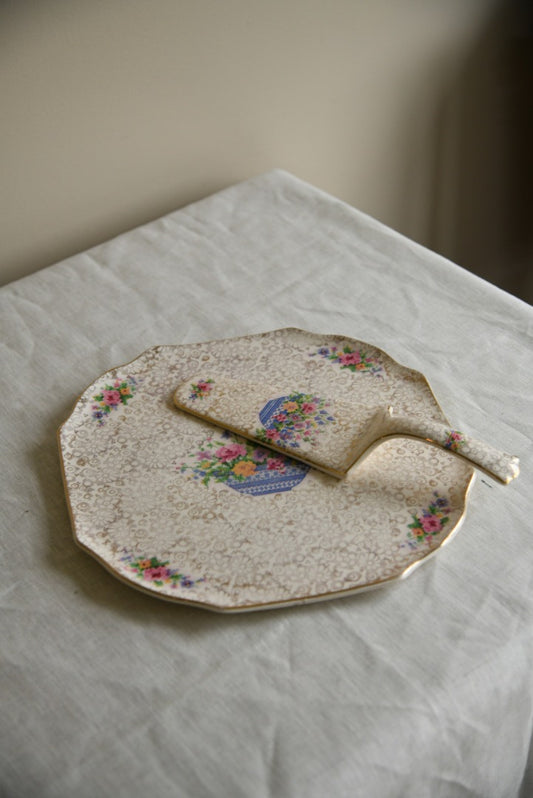 Vintage H K Tunstall Cake Plate & Slice