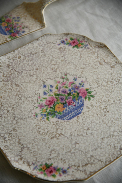 Vintage H K Tunstall Cake Plate & Slice