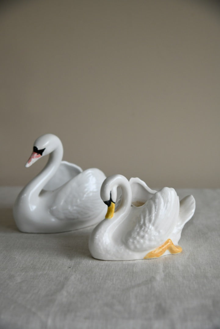 Pair Small Swan Posy Bowl