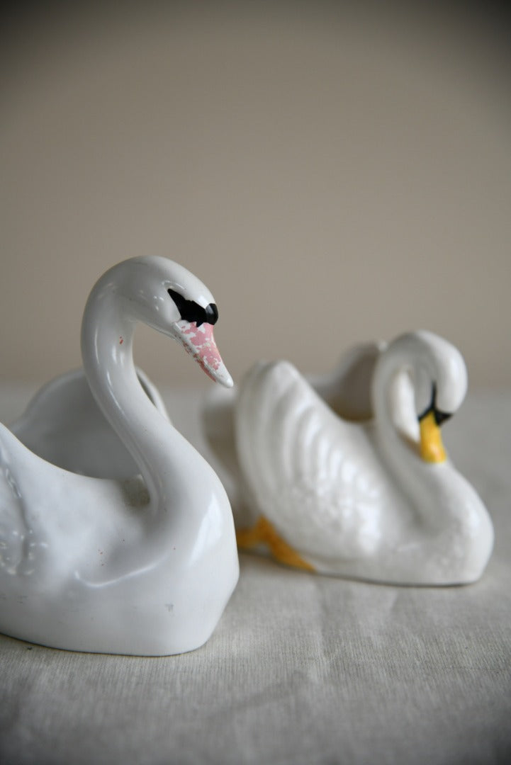 Pair Small Swan Posy Bowl