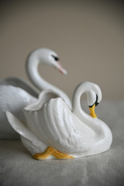 Pair Small Swan Posy Bowl