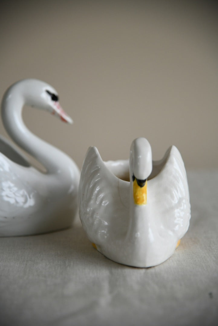 Pair Small Swan Posy Bowl