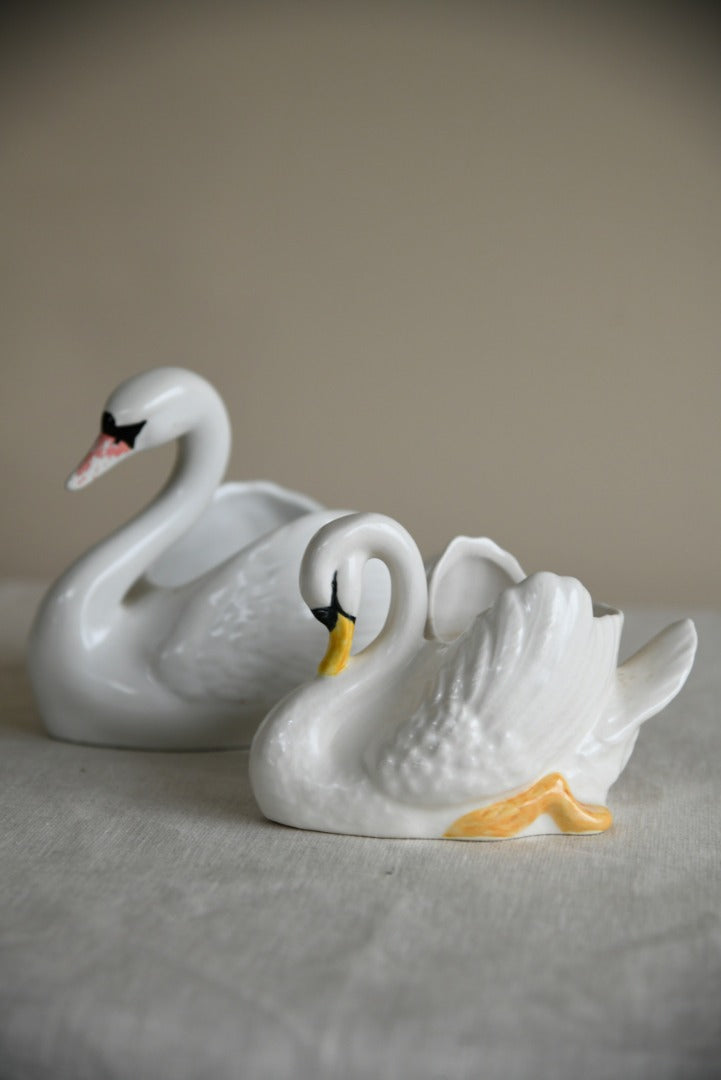 Pair Small Swan Posy Bowl