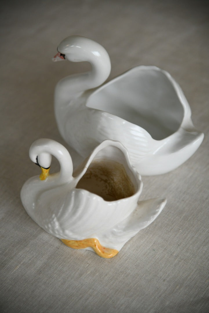 Pair Small Swan Posy Bowl