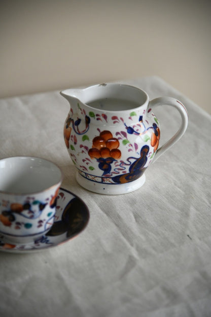 Gaudy Welsh Jug Cup & Saucer