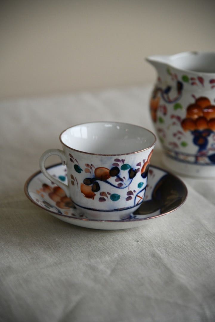 Gaudy Welsh Jug Cup & Saucer