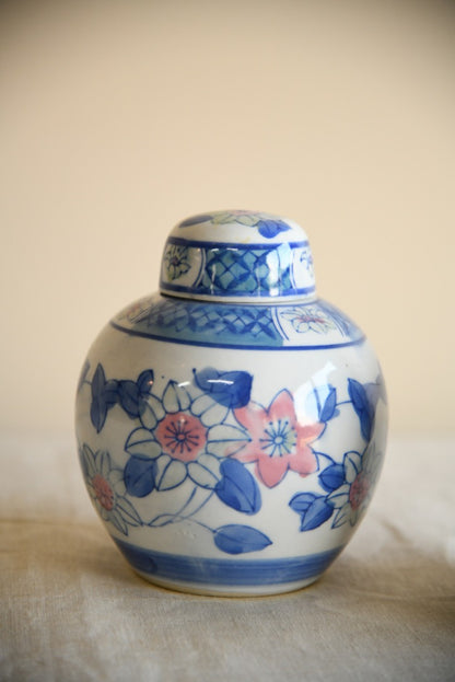 Pair Blue and White Ginger Jars