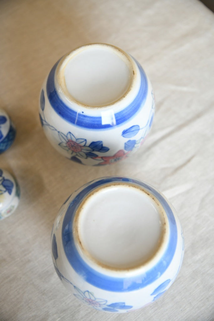 Pair Blue and White Ginger Jars