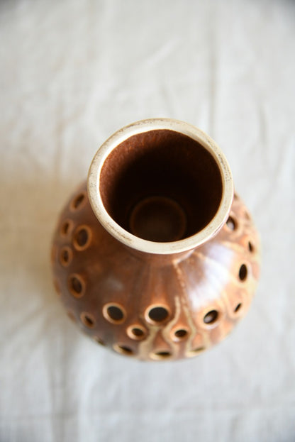 Pierced Studio Pottery Candle  Holder