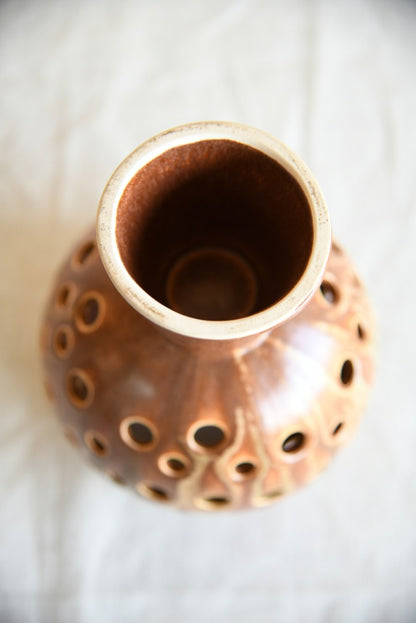 Pierced Studio Pottery Candle  Holder