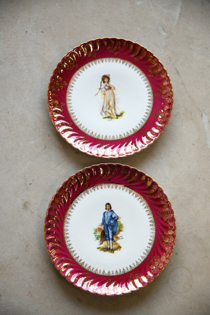 Pair Limoges France Porcelain Plate