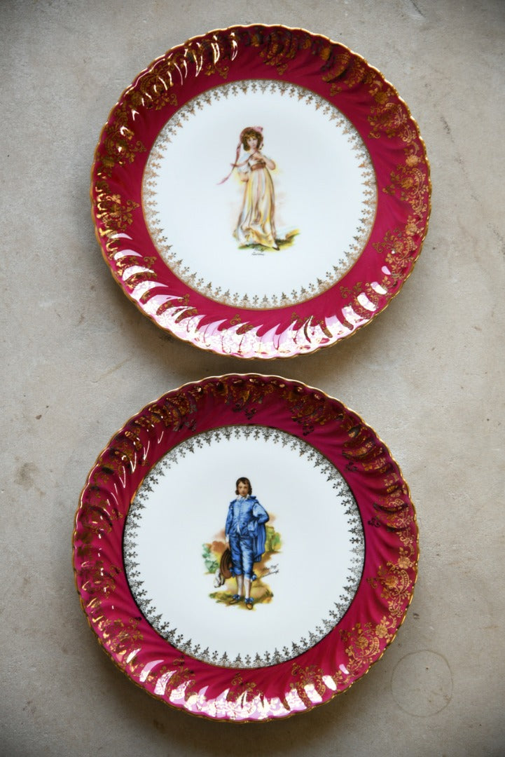 Pair Limoges France Porcelain Plate