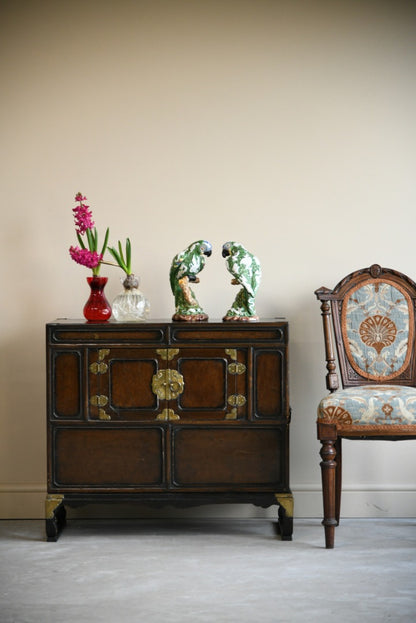 Pair Korean Stained Wood Nong Side Cabinets