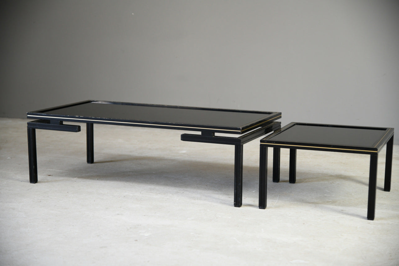 Pierre Vandel Black Glass Coffee Tables