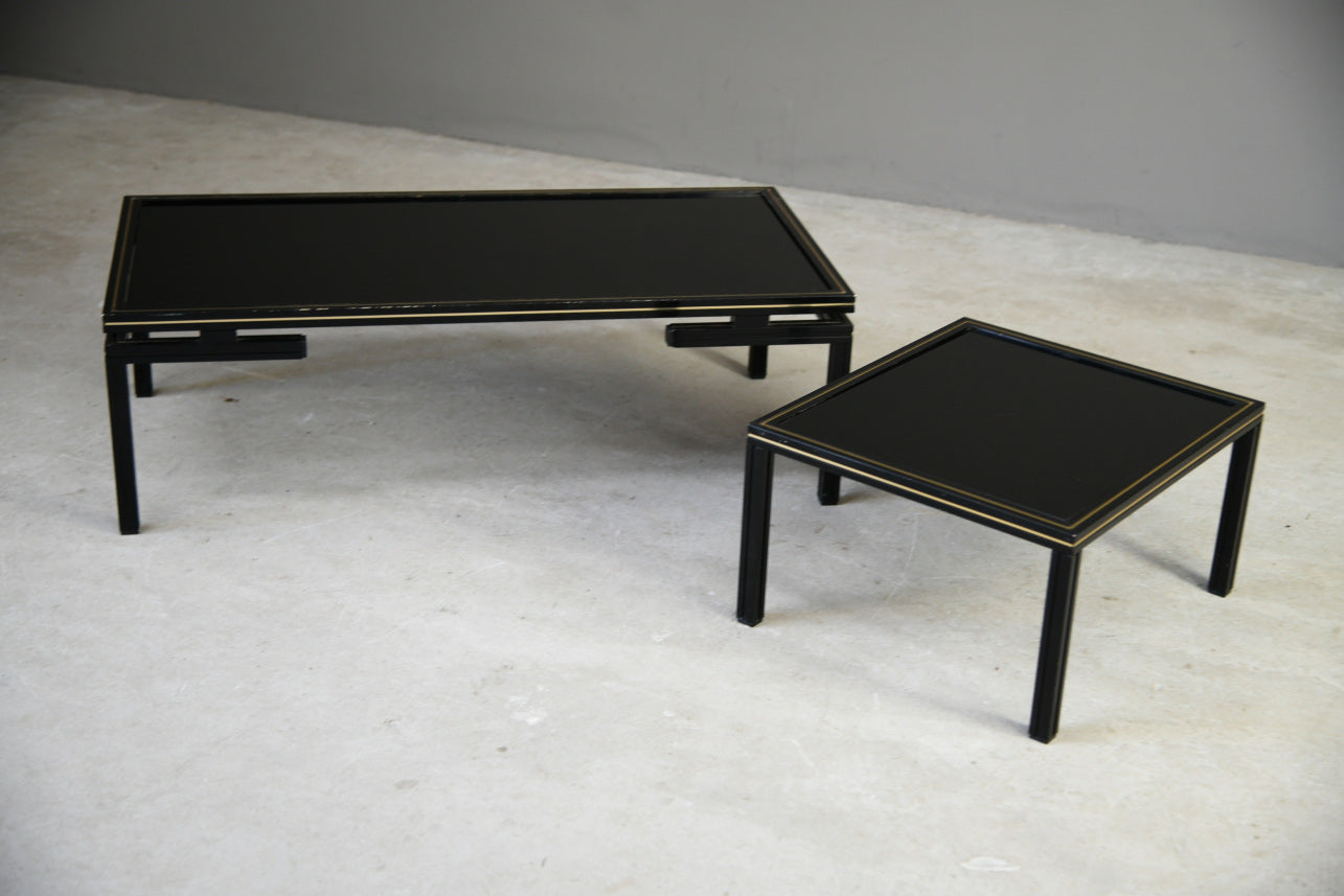 Pierre Vandel Black Glass Coffee Tables