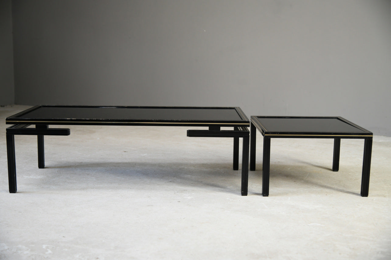 Pierre Vandel Black Glass Coffee Tables