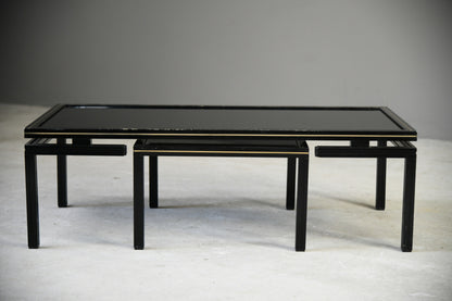 Pierre Vandel Black Glass Coffee Tables