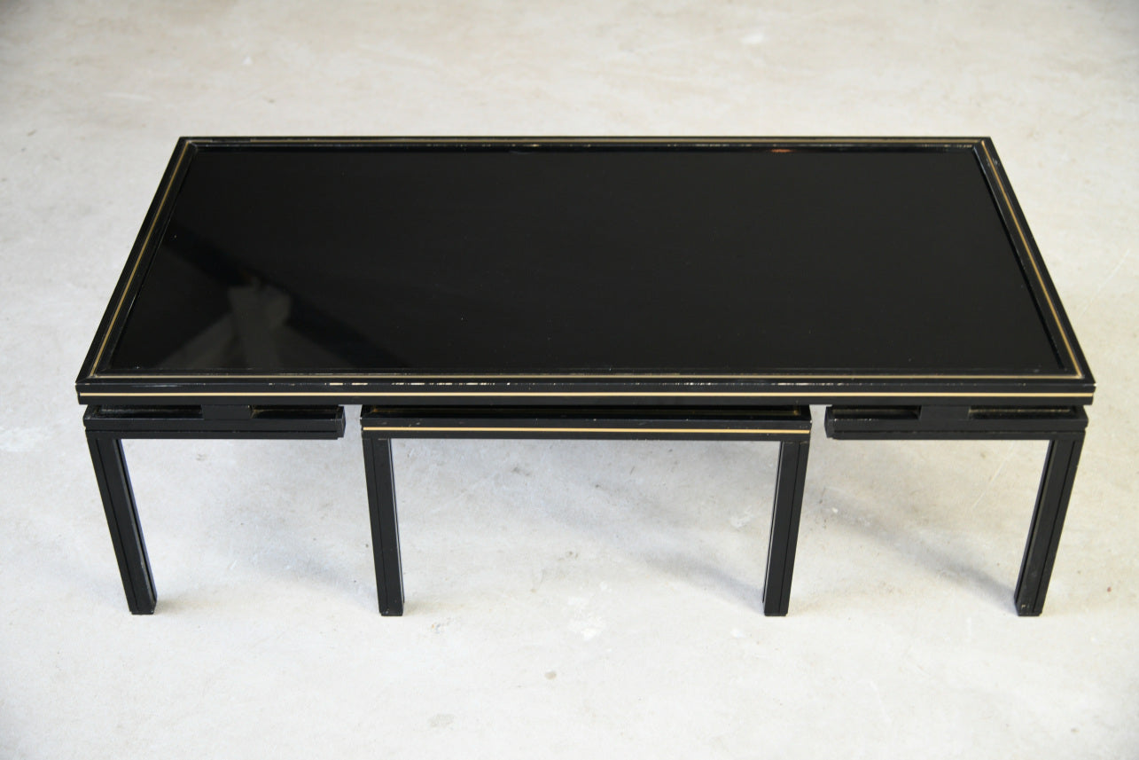 Pierre Vandel Black Glass Coffee Tables