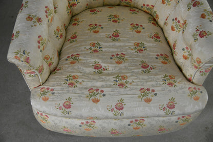 Antique Floral Upholstered Tub Chair