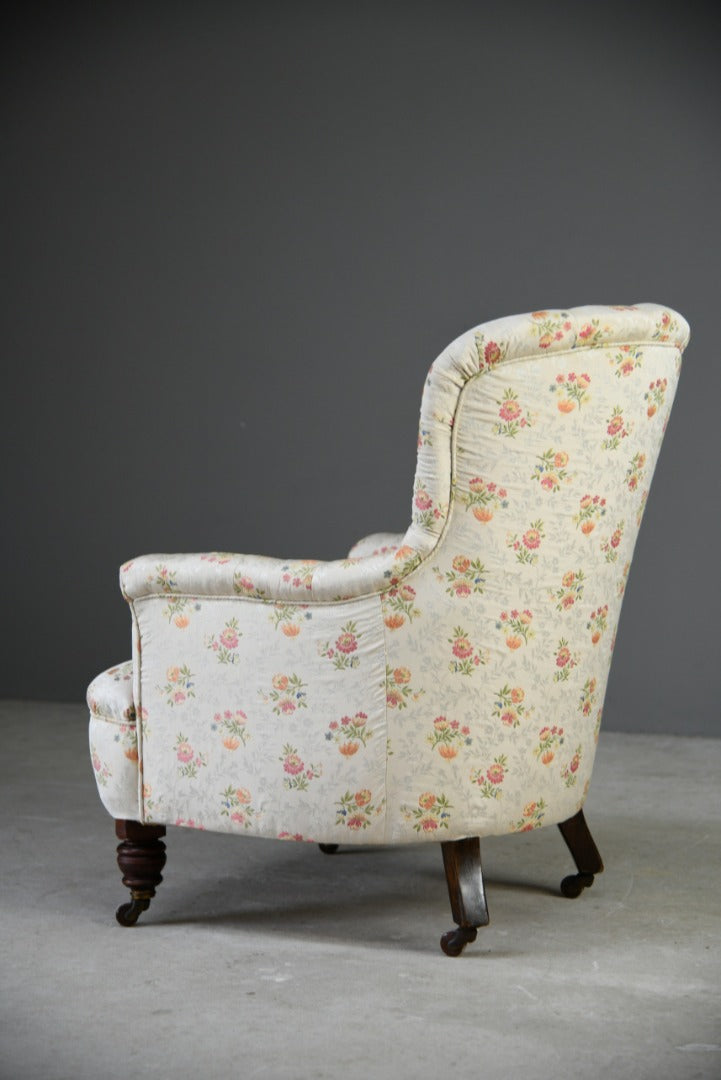 Antique Floral Upholstered Tub Chair