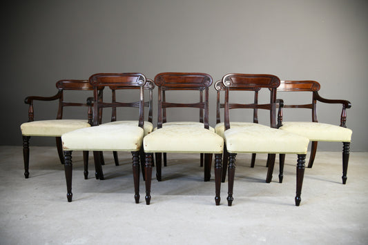 Set 8 Antique Mahogany Dining Chairs