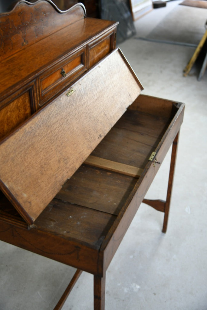 Antique Small Ladies Oak Writing Desk