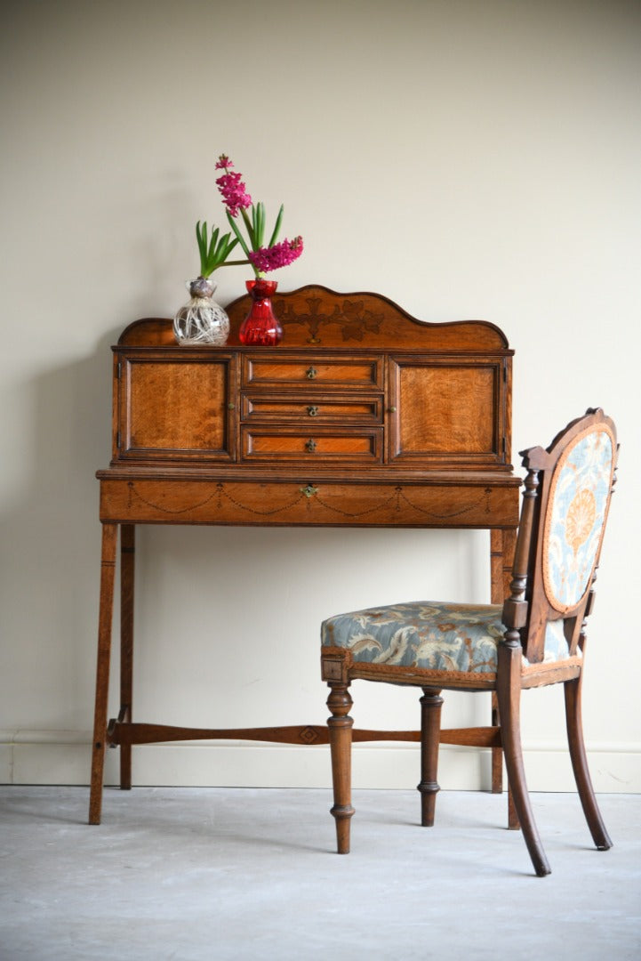 Antique Small Ladies Oak Writing Desk