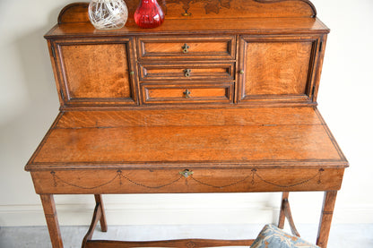 Antique Small Ladies Oak Writing Desk