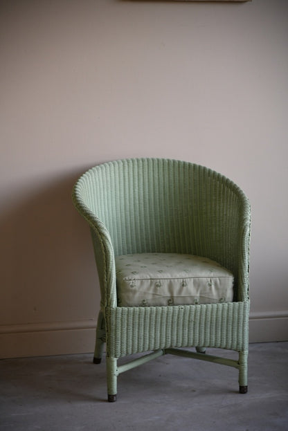 Vintage Green Bedroom Chair & Linen Basket