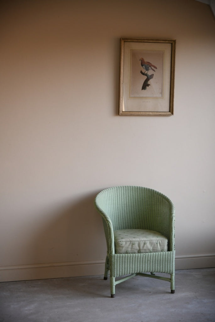 Vintage Green Bedroom Chair & Linen Basket