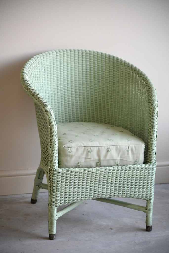Vintage Green Bedroom Chair & Linen Basket