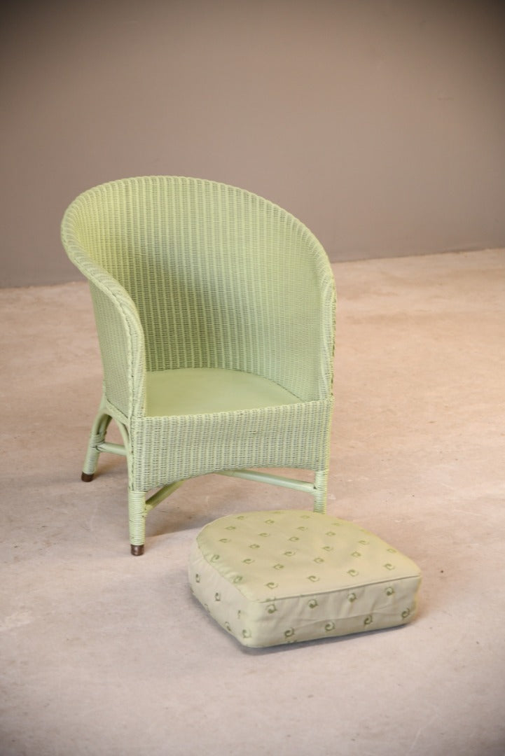 Vintage Green Bedroom Chair & Linen Basket