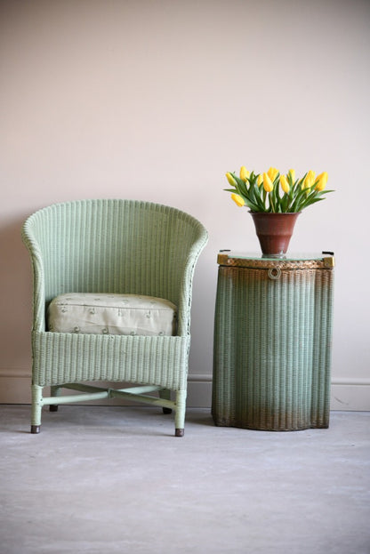 Vintage Green Bedroom Chair & Linen Basket