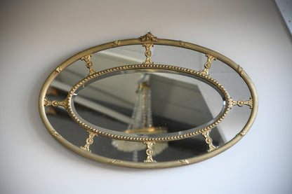 Large Antique Oval Gilt Mirror