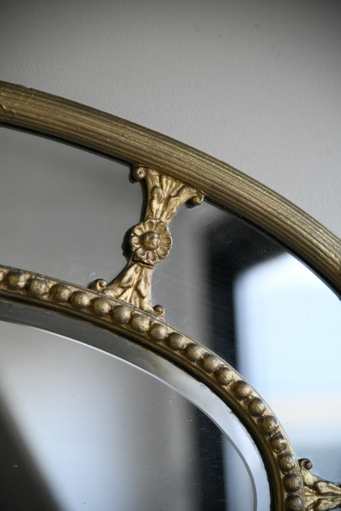 Large Antique Oval Gilt Mirror