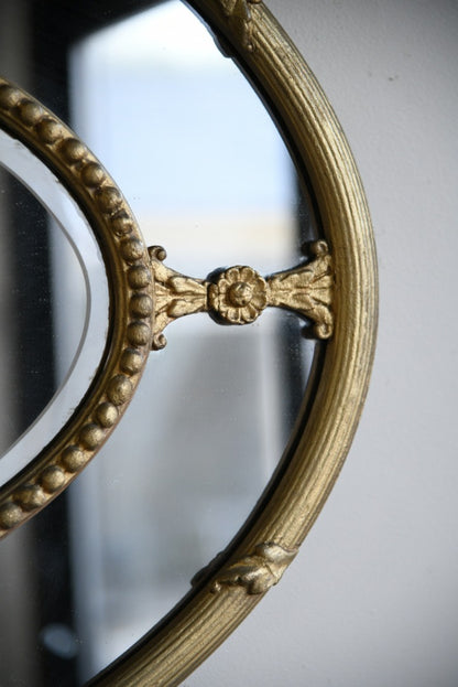 Large Antique Oval Gilt Mirror