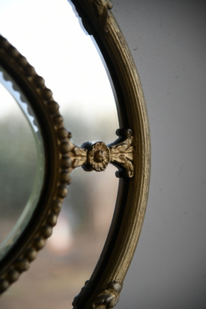 Large Antique Oval Gilt Mirror