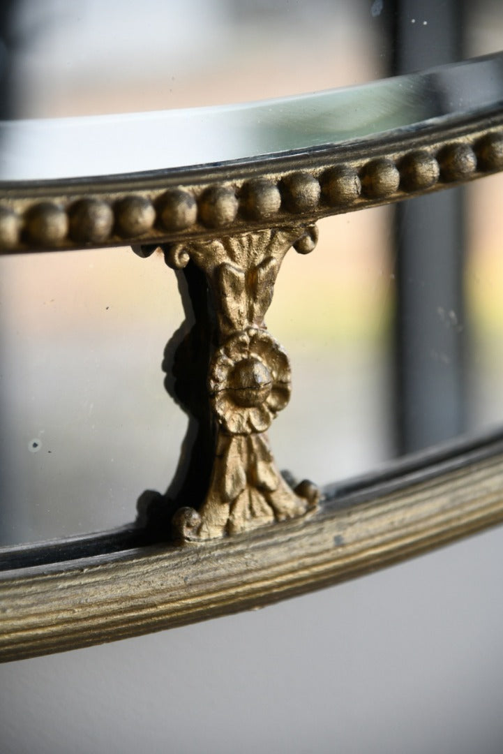 Large Antique Oval Gilt Mirror