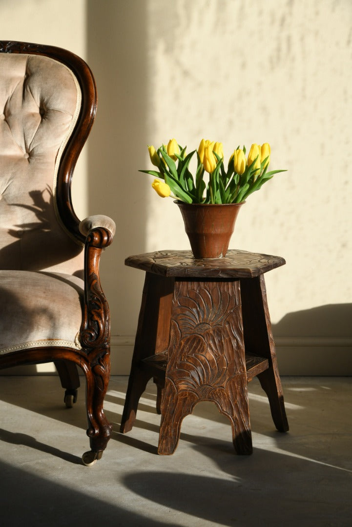 Edwardian Liberty Japanese Carved Table